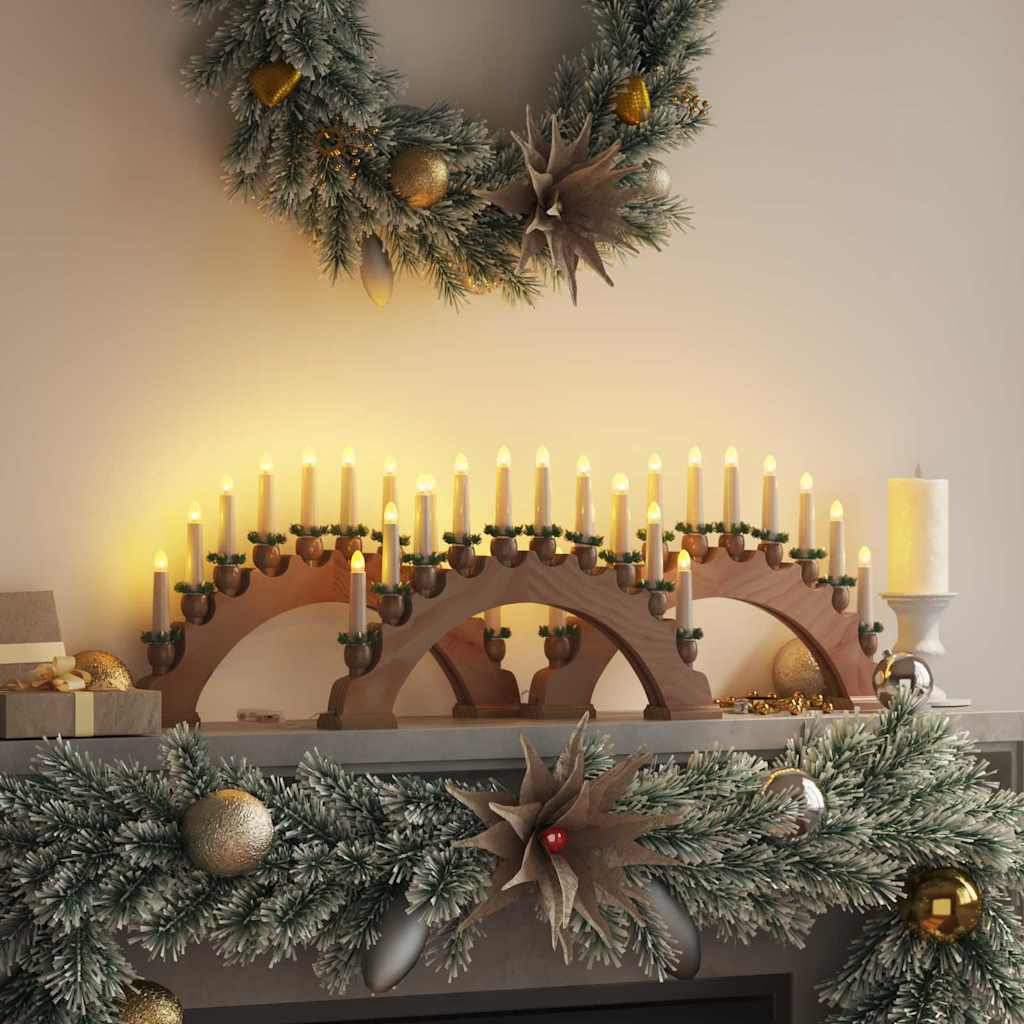 Christmas Candle Arch with 10 LED Candles 3 pcs Brown
