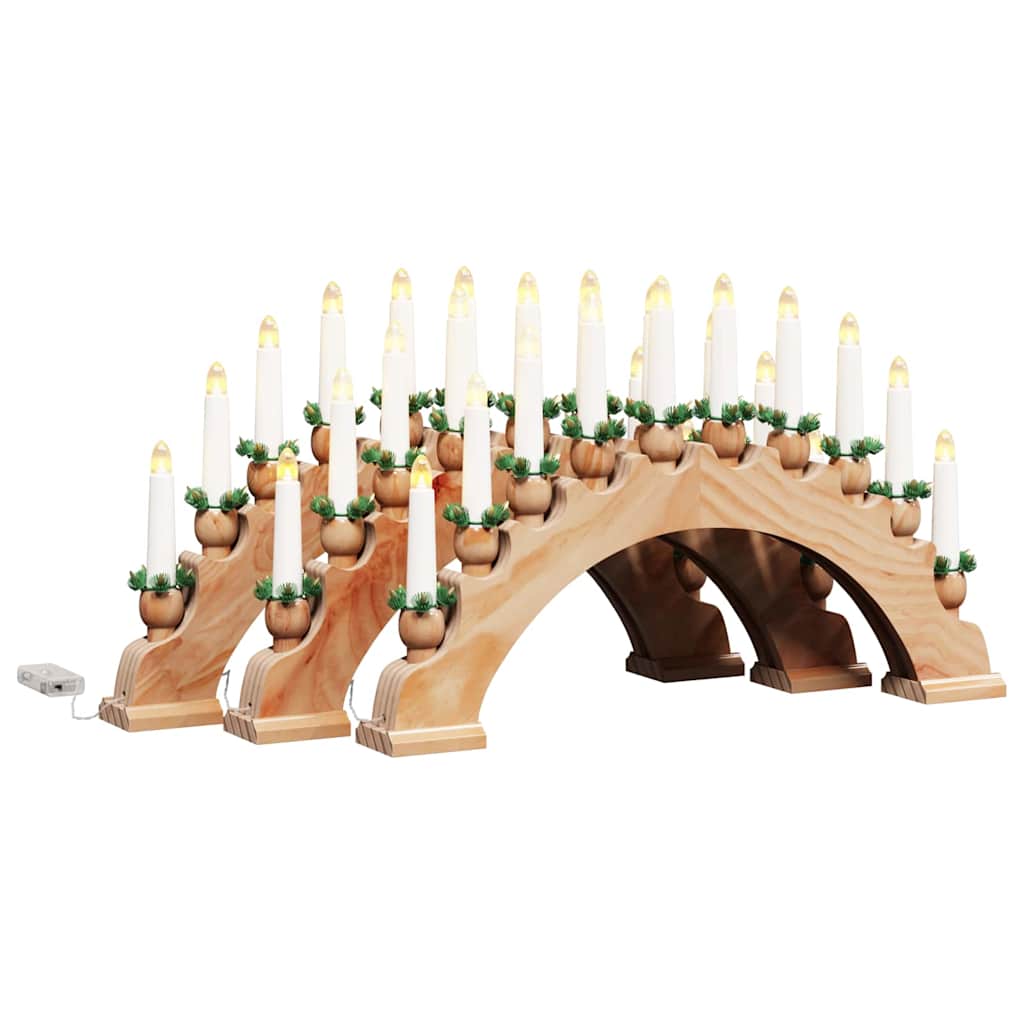 Christmas Candle Arch with 10 LED Candles 3 pcs Brown