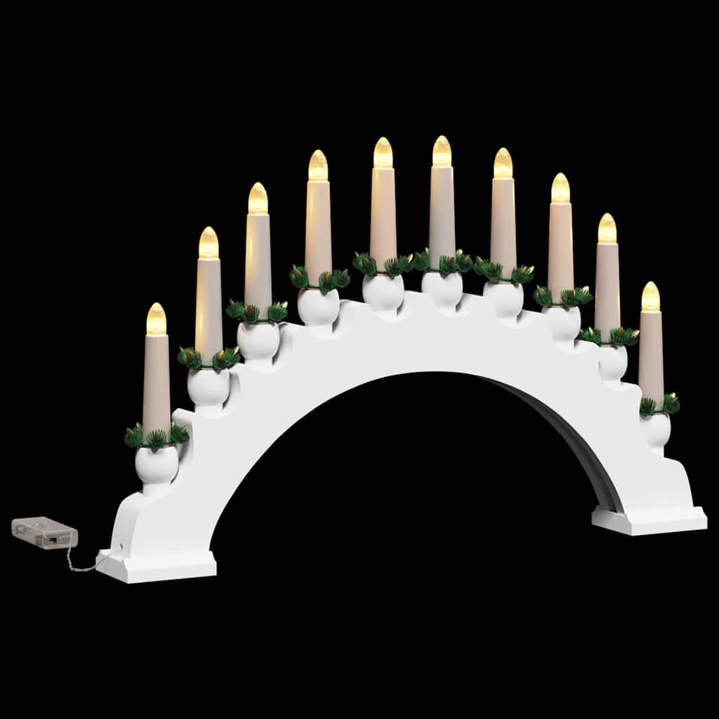 Christmas Candle Arch with 10 LED Candles 3 pcs White