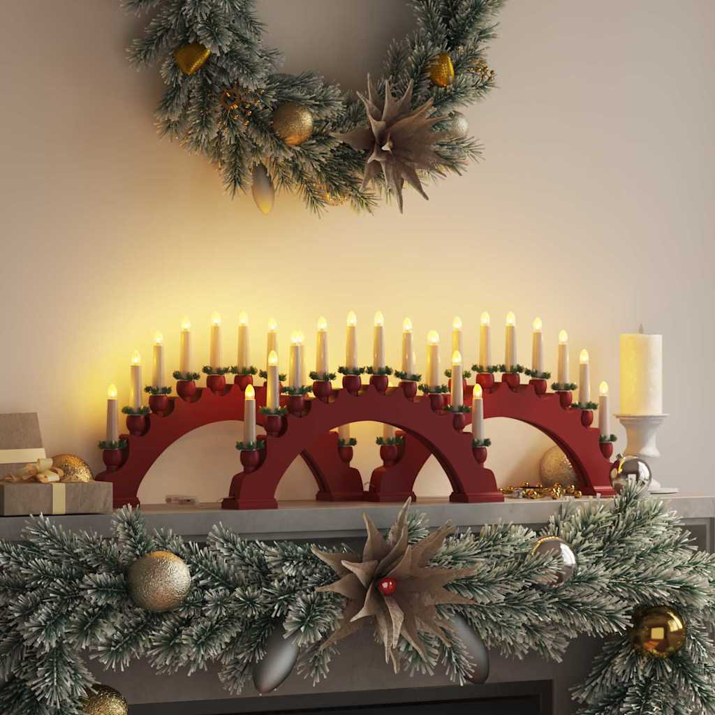 Christmas Candle Arch with 10 LED Candles 3 pcs Red
