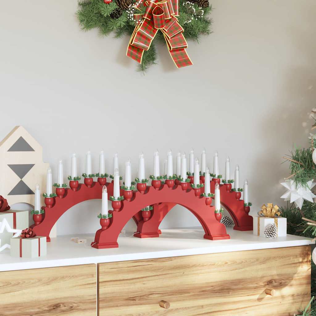 Christmas Candle Arch with 10 LED Candles 3 pcs Red