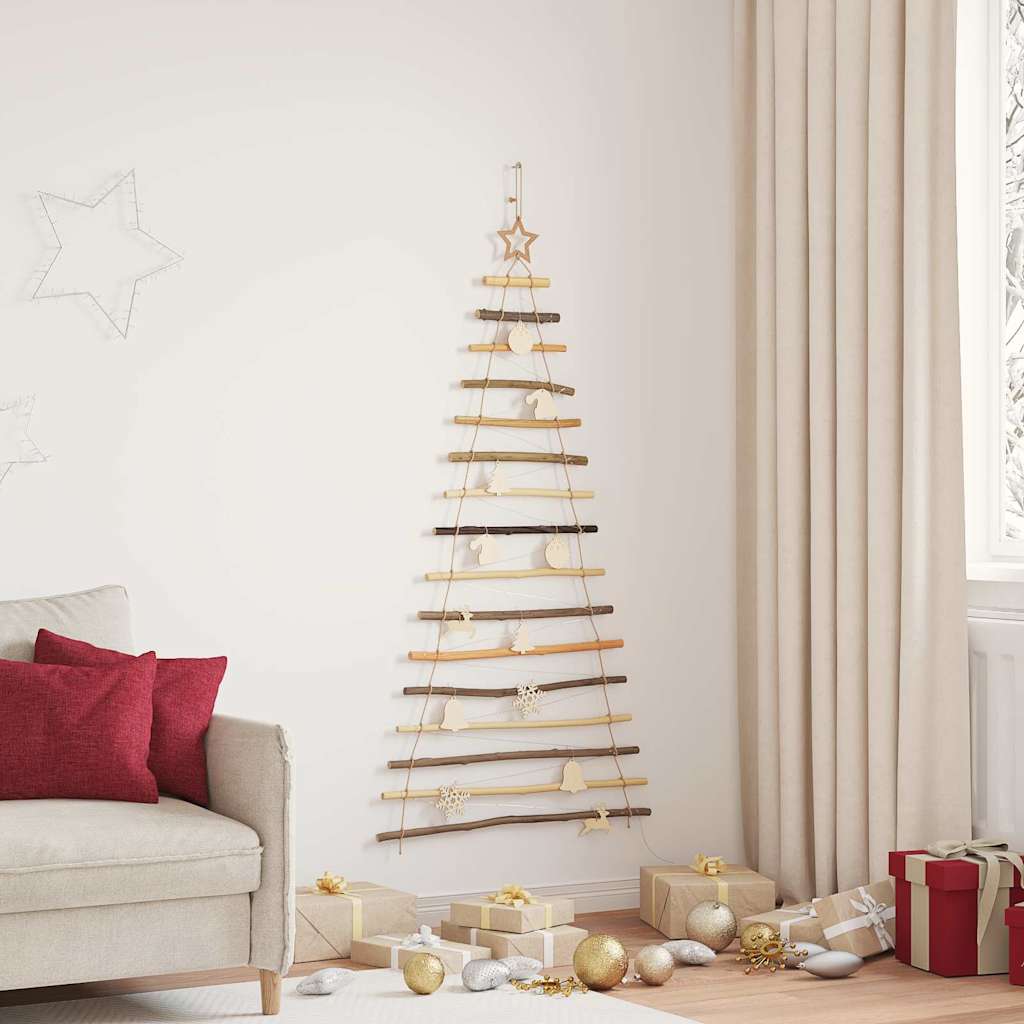 Christmas Tree with 80 LEDs Natural 150 cm Solid Ash wood