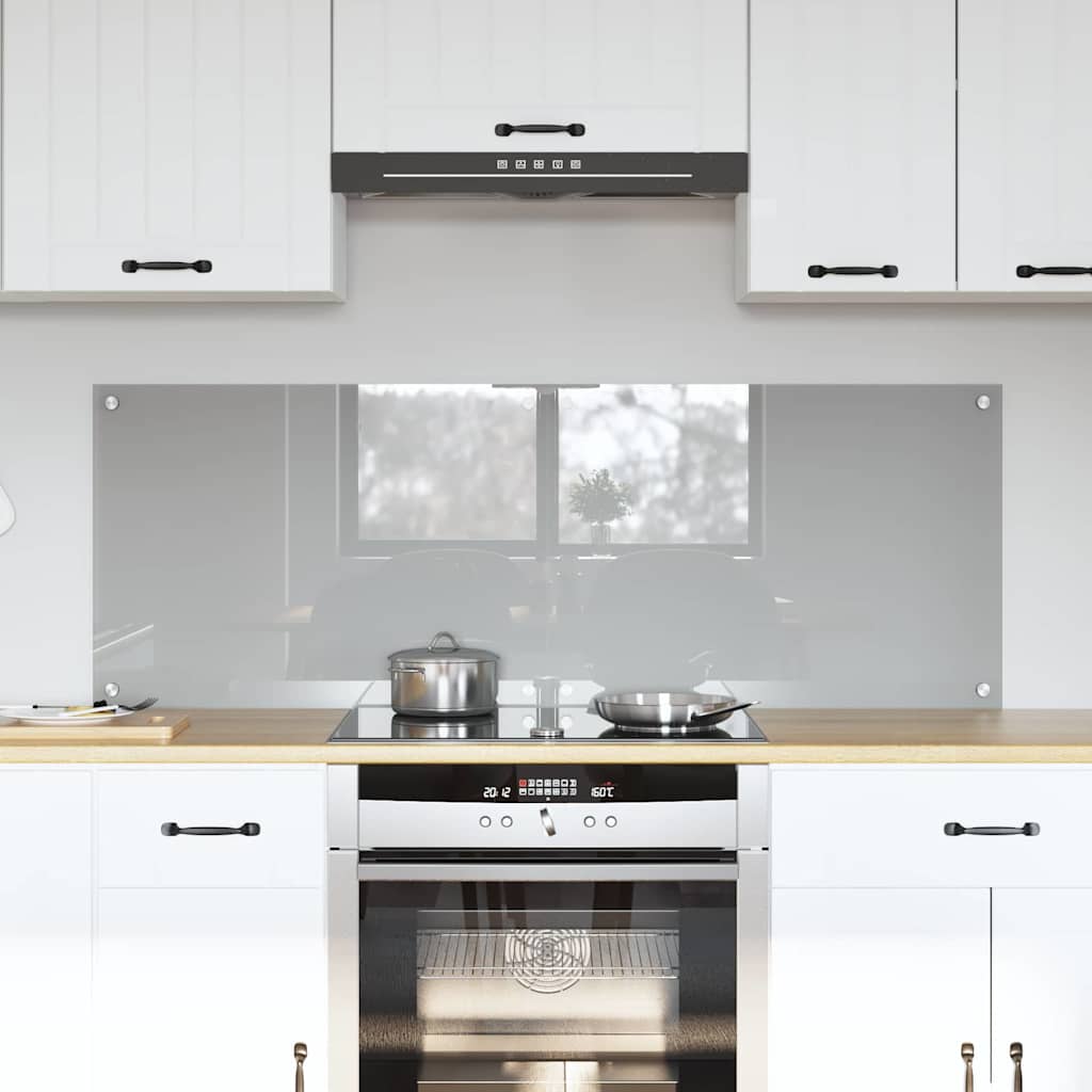 Kitchen Backsplash 2 pcs Light Grey 70 x 50 cm Tempered Glass