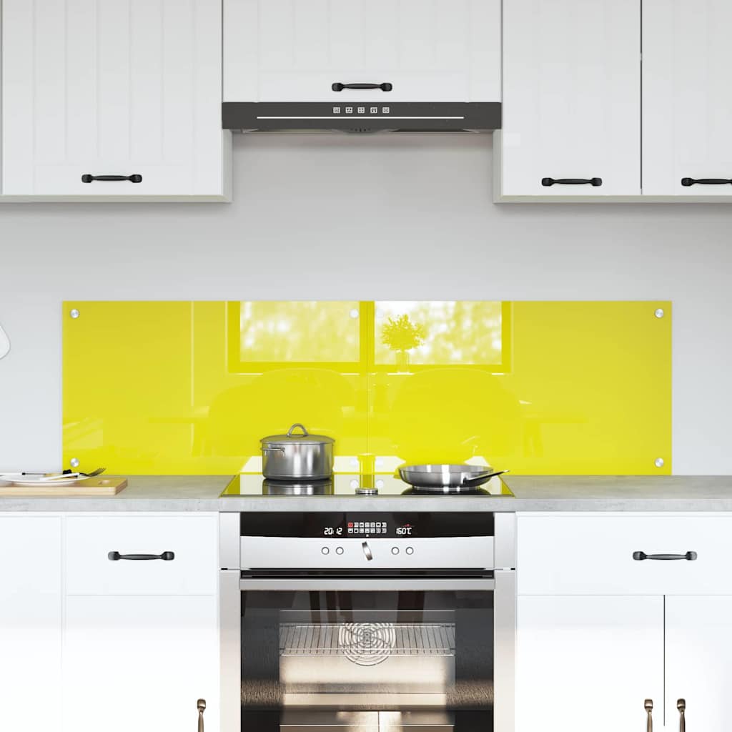 Kitchen Backsplash 2 pcs Yellow 70 x 40 cm Tempered Glass