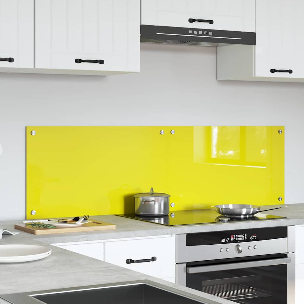 Kitchen Backsplash 2 pcs Yellow 70 x 40 cm Tempered Glass