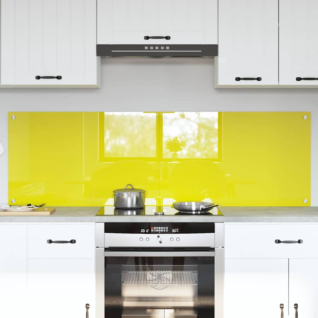 Kitchen Backsplash 2 pcs Yellow 80 x 50 cm Tempered Glass