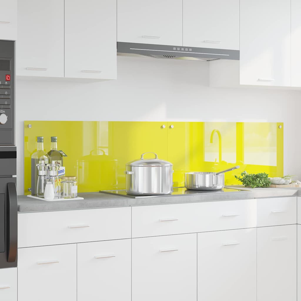 Kitchen Backsplash 2 pcs Yellow 90 x 40 cm Tempered Glass