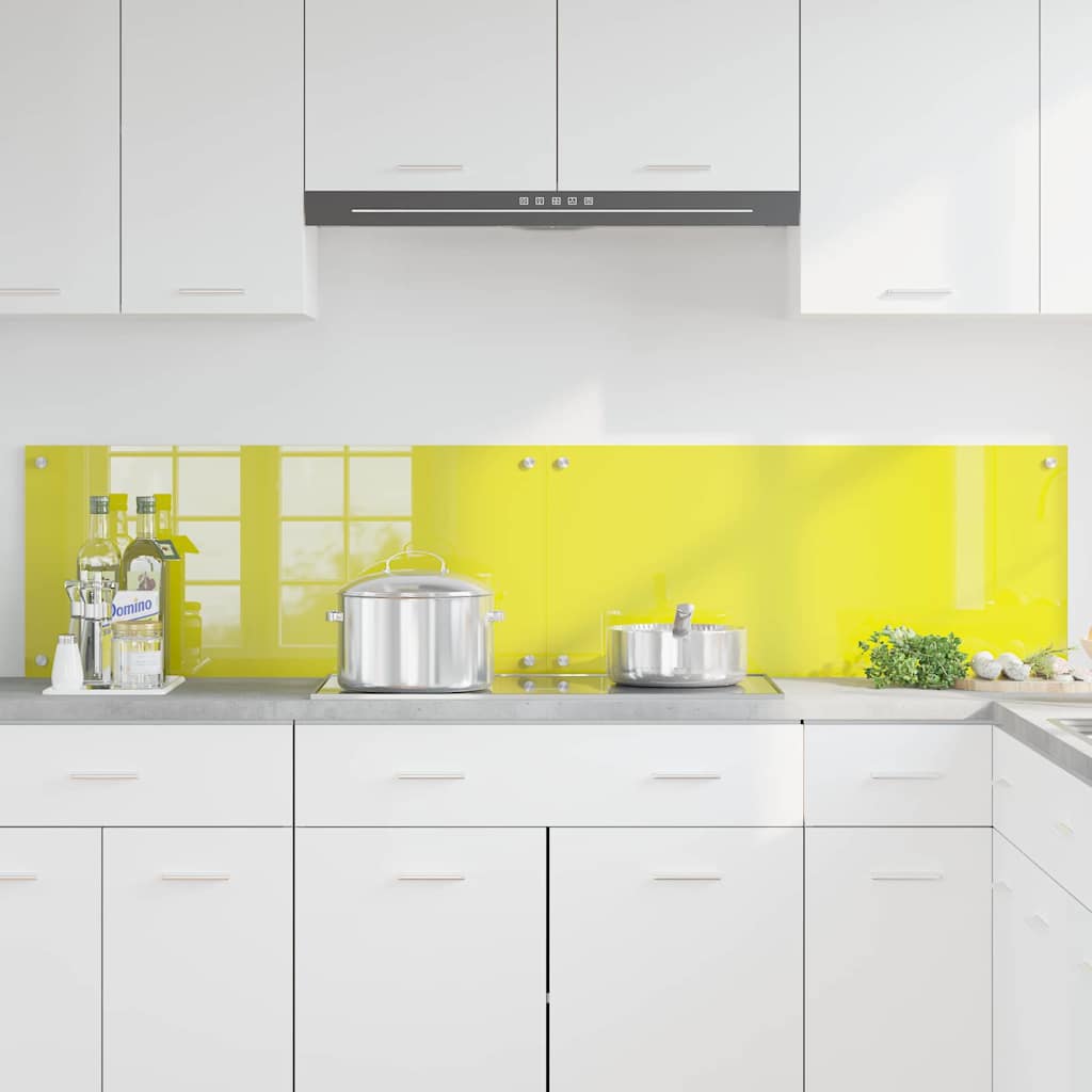 Kitchen Backsplash 2 pcs Yellow 90 x 40 cm Tempered Glass