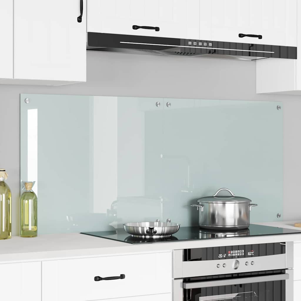 Kitchen Backsplash White 70 x 60 cm Tempered Glass