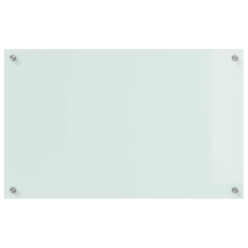 Kitchen Backsplash White 80 x 50 cm Tempered Glass