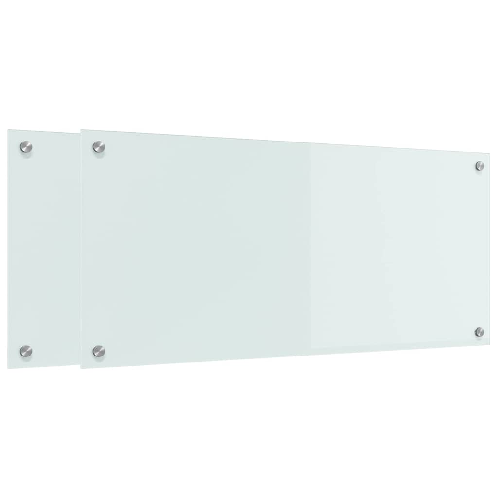Kitchen Backsplash White 90 x 40 cm Tempered Glass