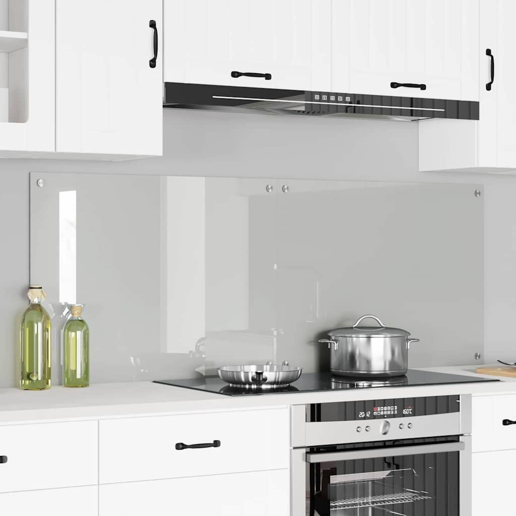 Kitchen Backsplash Transparent 80 x 60 cm Tempered Glass