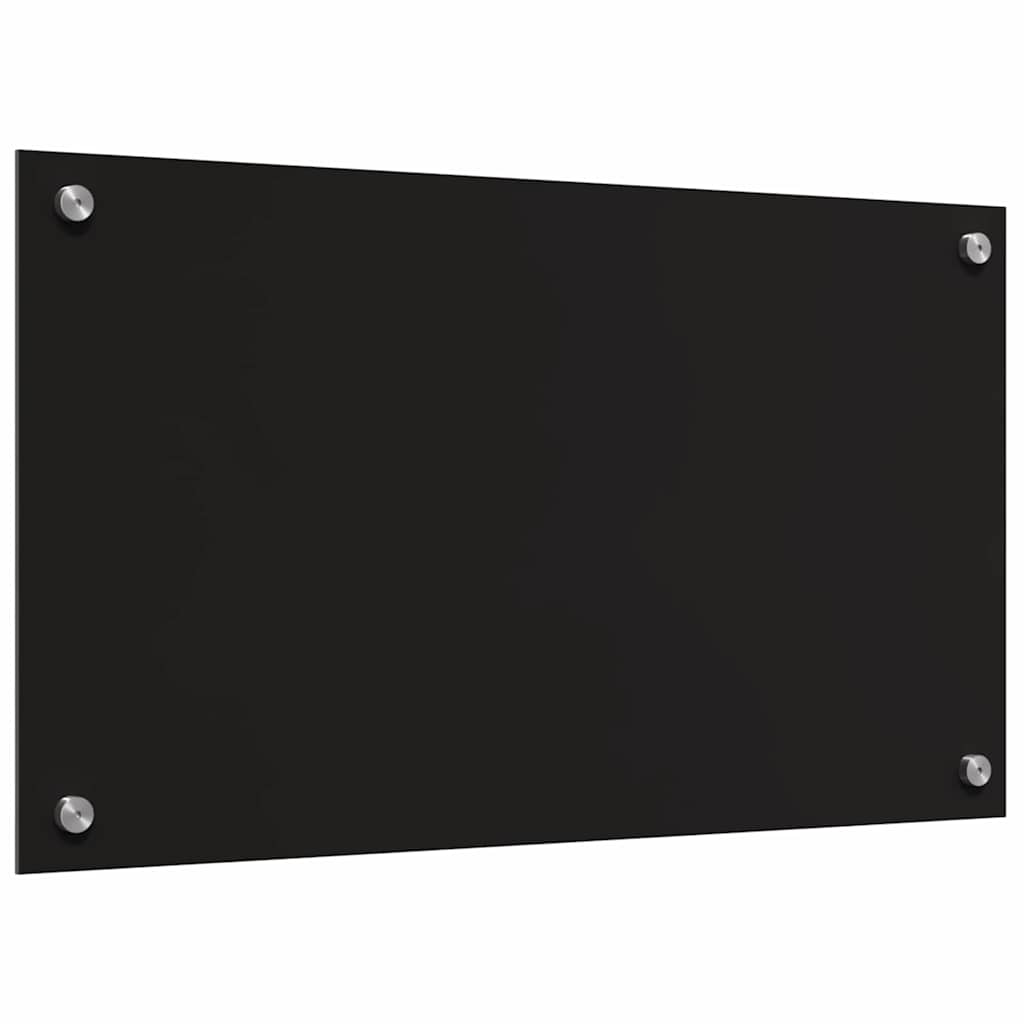Kitchen Backsplash Black 70 x 40 cm Tempered Glass