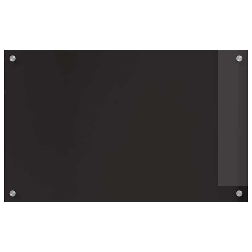 Kitchen Backsplash Black 80 x 50 cm Tempered Glass