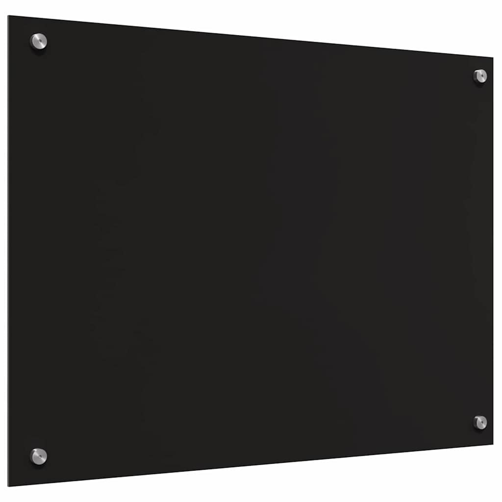 Kitchen Backsplash Black 80 x 60 cm Tempered Glass