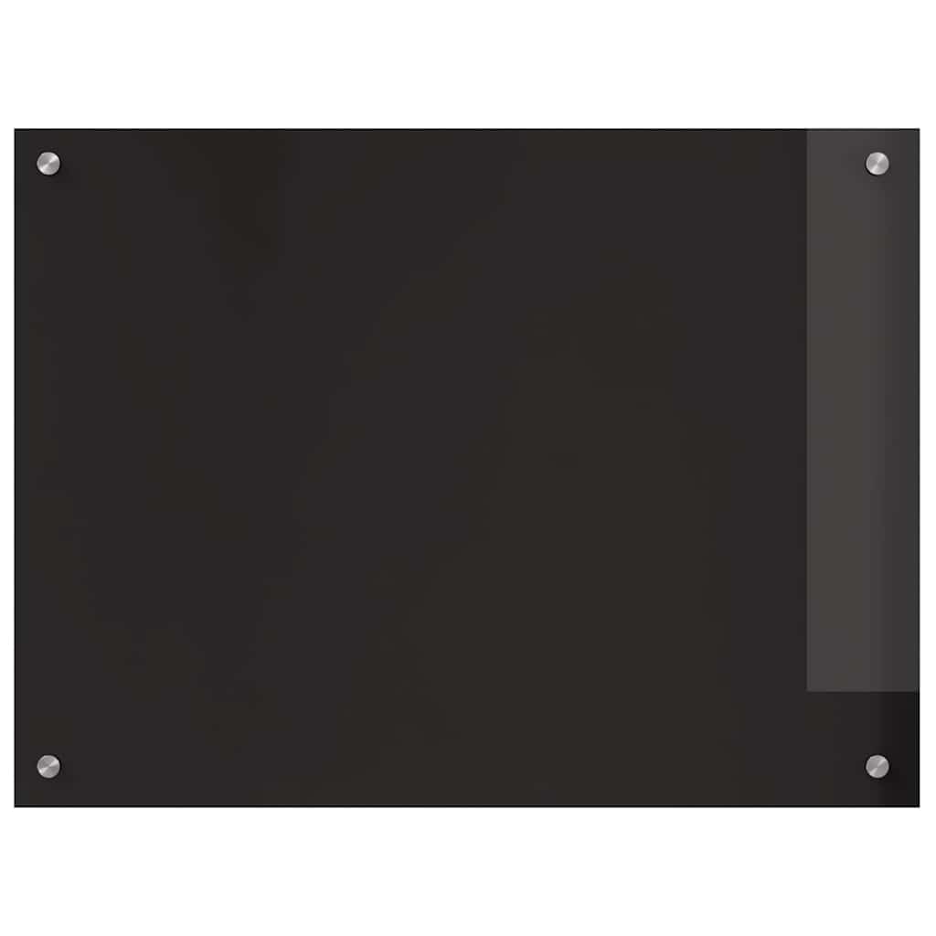Kitchen Backsplash Black 80 x 60 cm Tempered Glass