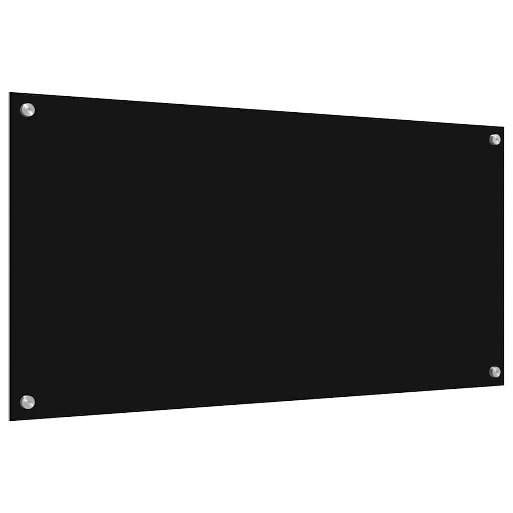 Kitchen Backsplash Black 100 x 50 cm Tempered Glass
