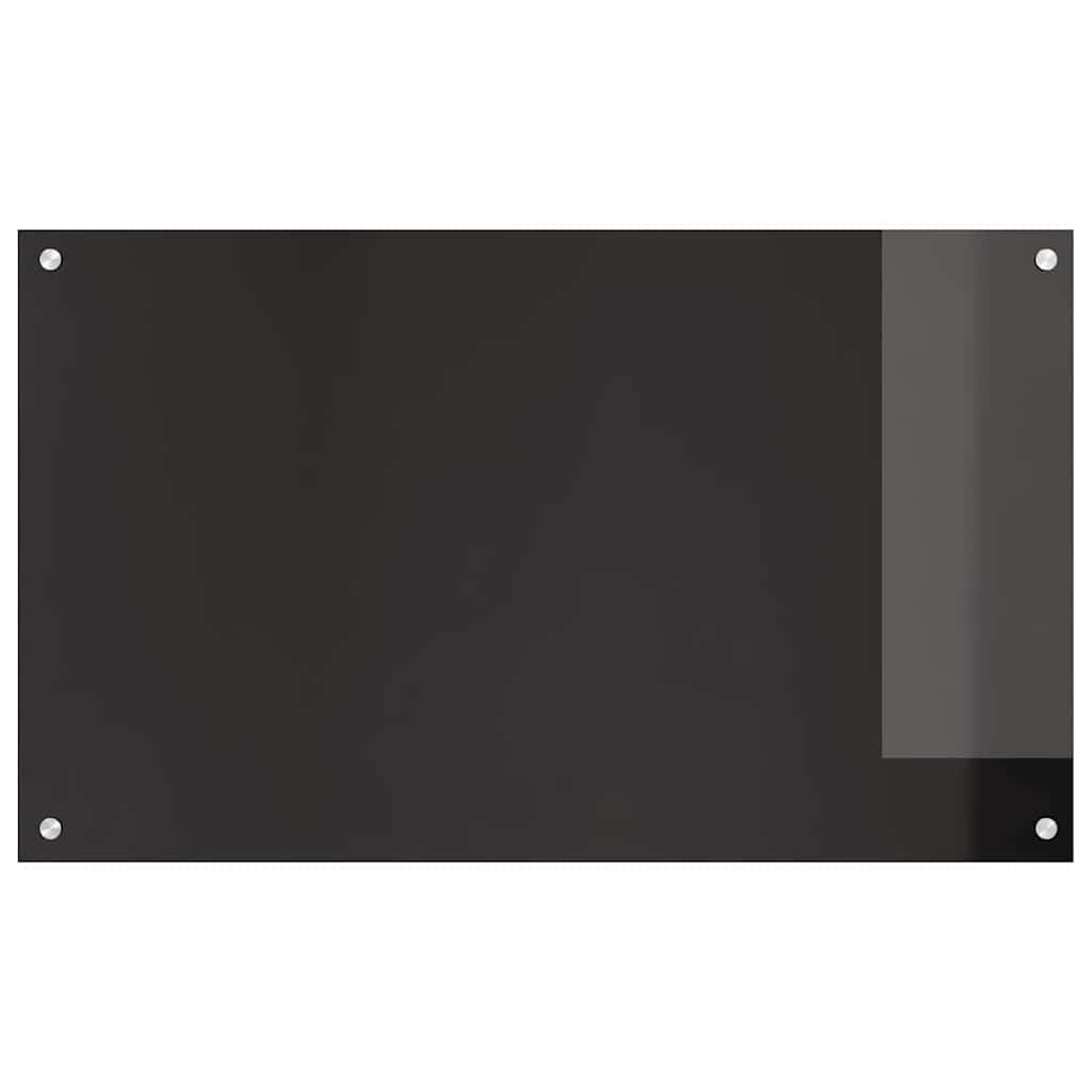Kitchen Backsplash Black 100 x 60 cm Tempered Glass