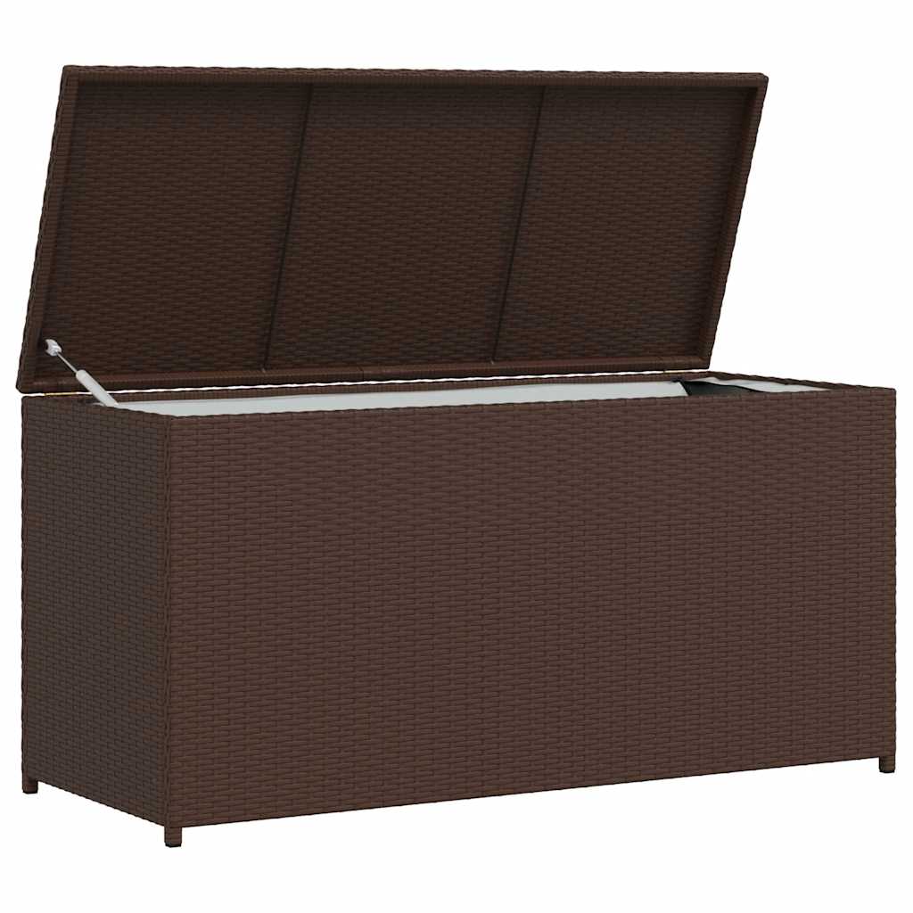 Garden Storage Box Brown 120x50x60 cm Poly Rattan