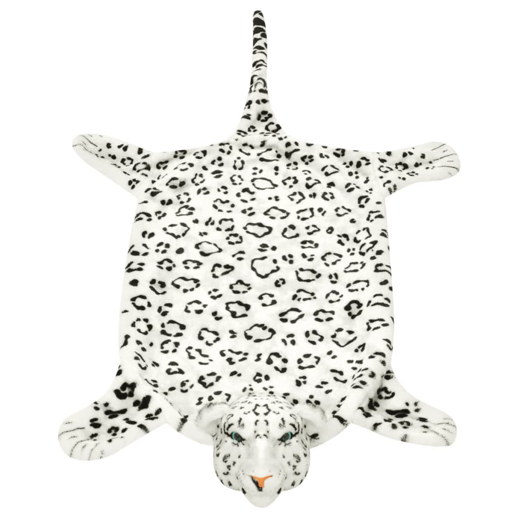 Leopard Carpet Plush 139 cm White
