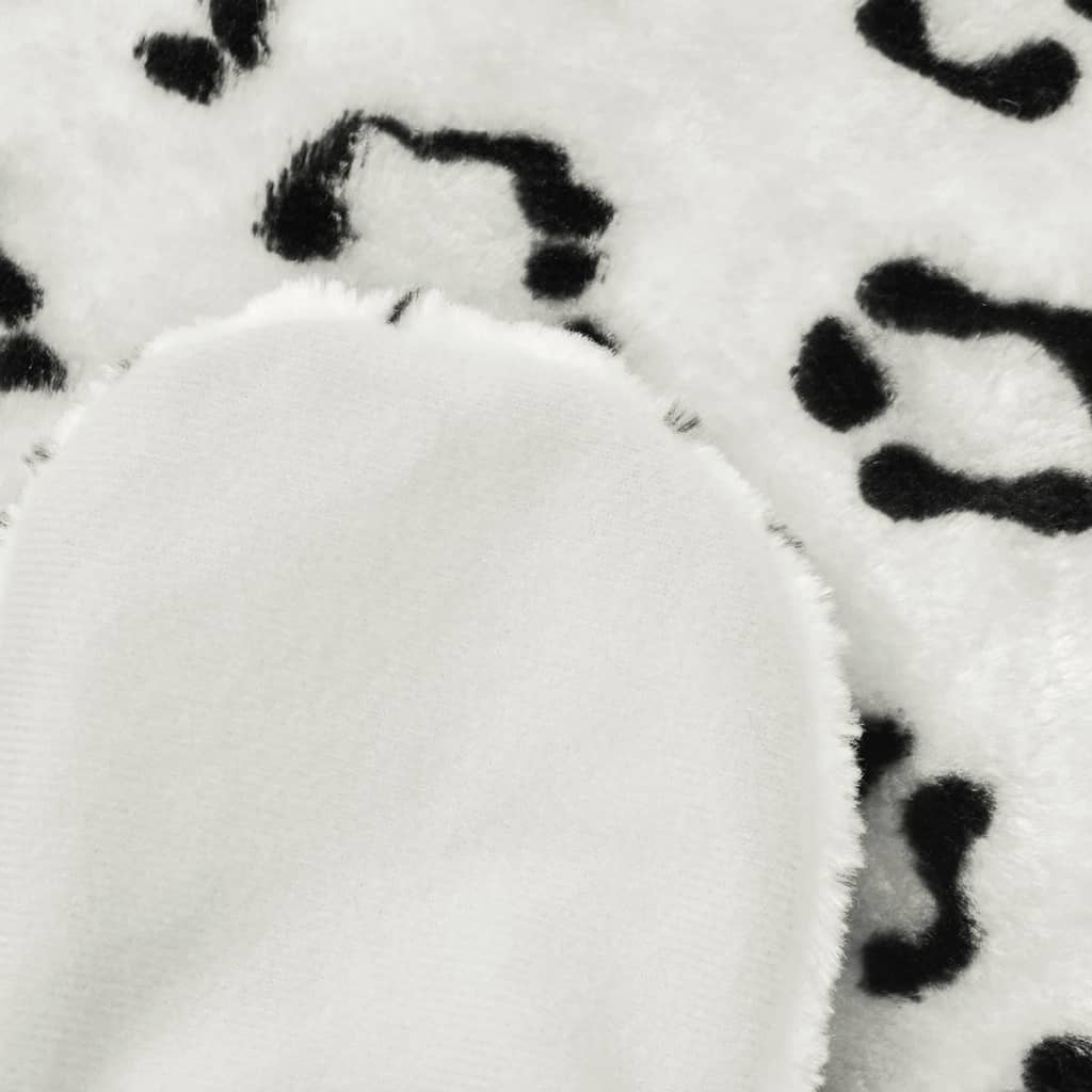 Leopard Carpet Plush 139 cm White