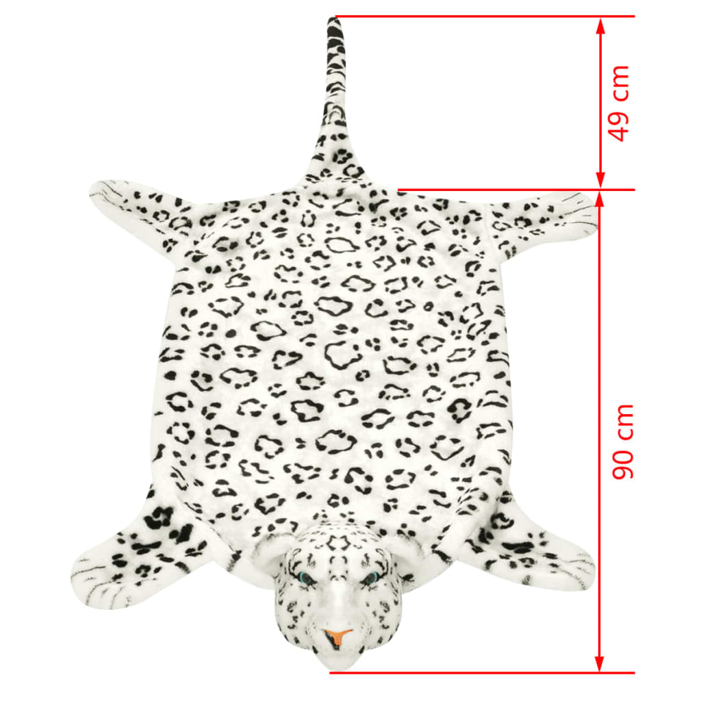 Leopard Carpet Plush 139 cm White