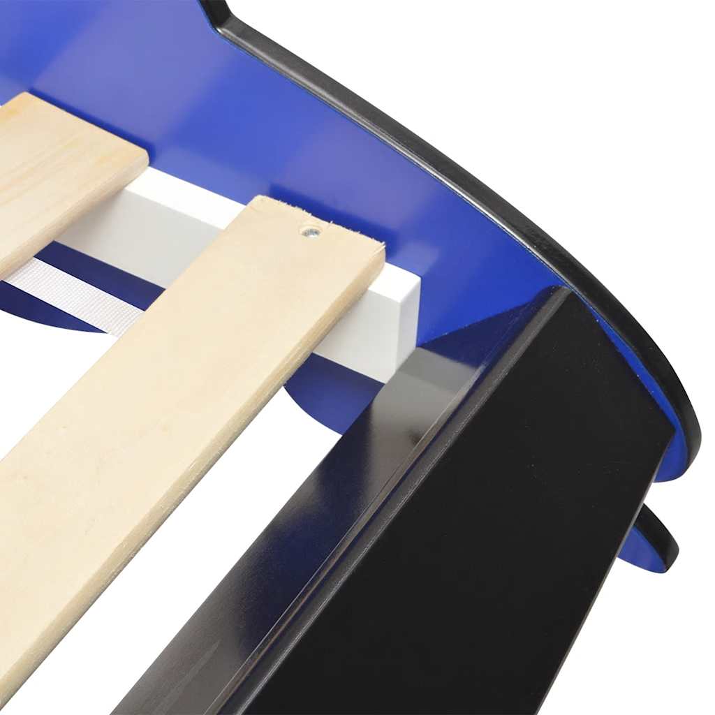 Children's LED Race Car Bed 90x200 cm Blue