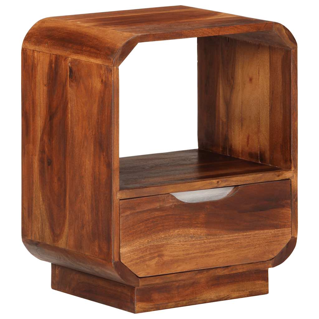 Nightstand with Drawer Solid Acacia Wood 40x30x50 cm