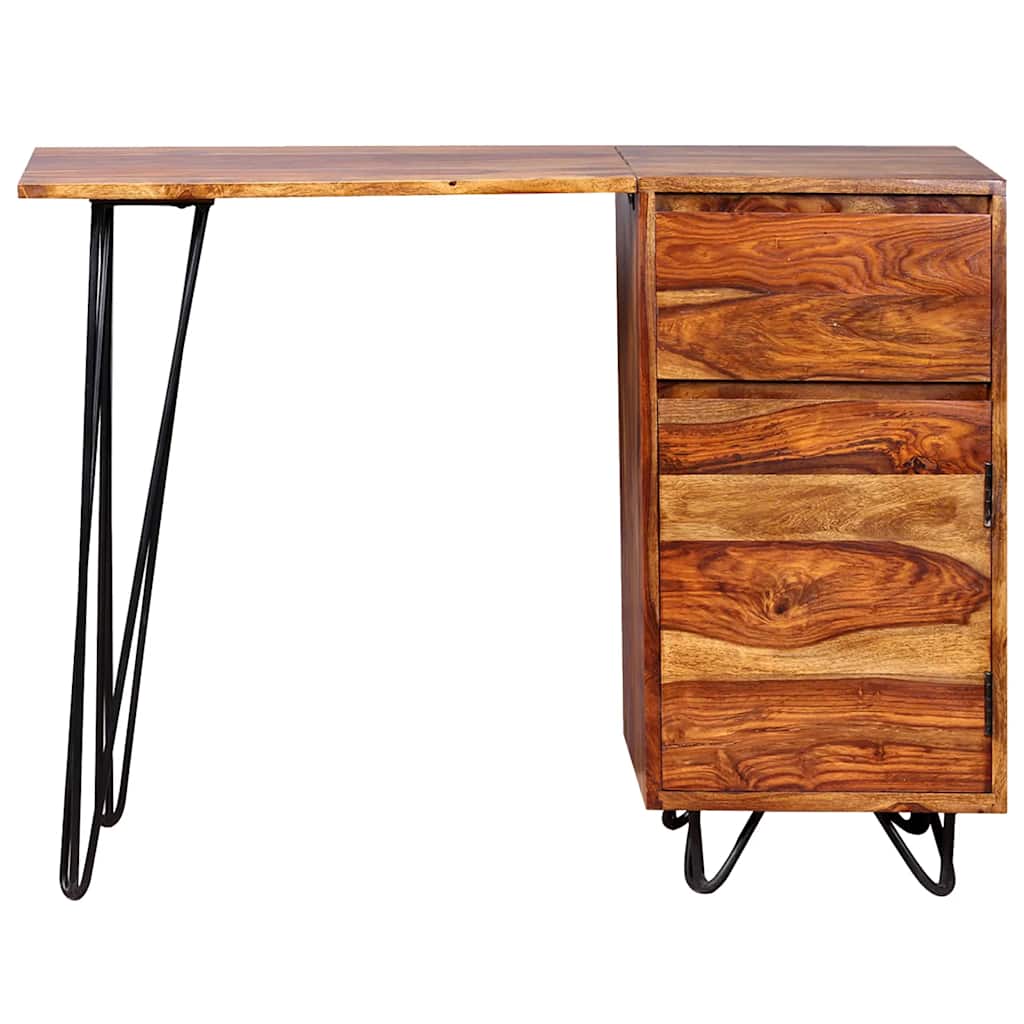 Writing Desk with 1 Drawer and 1 Cabinet Solid Acacia Wood