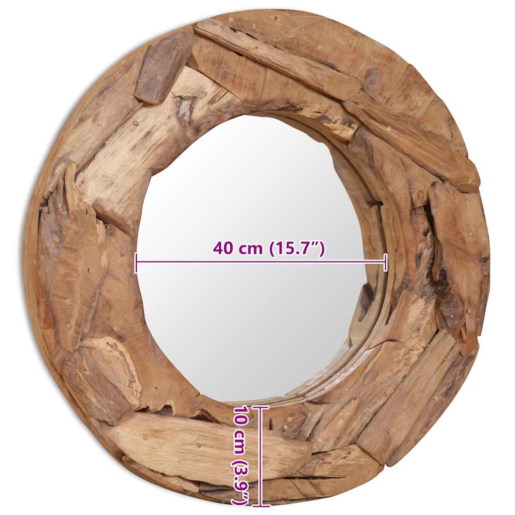 Decorative Mirror Teak Round