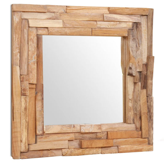 Decorative Mirror Teak Square