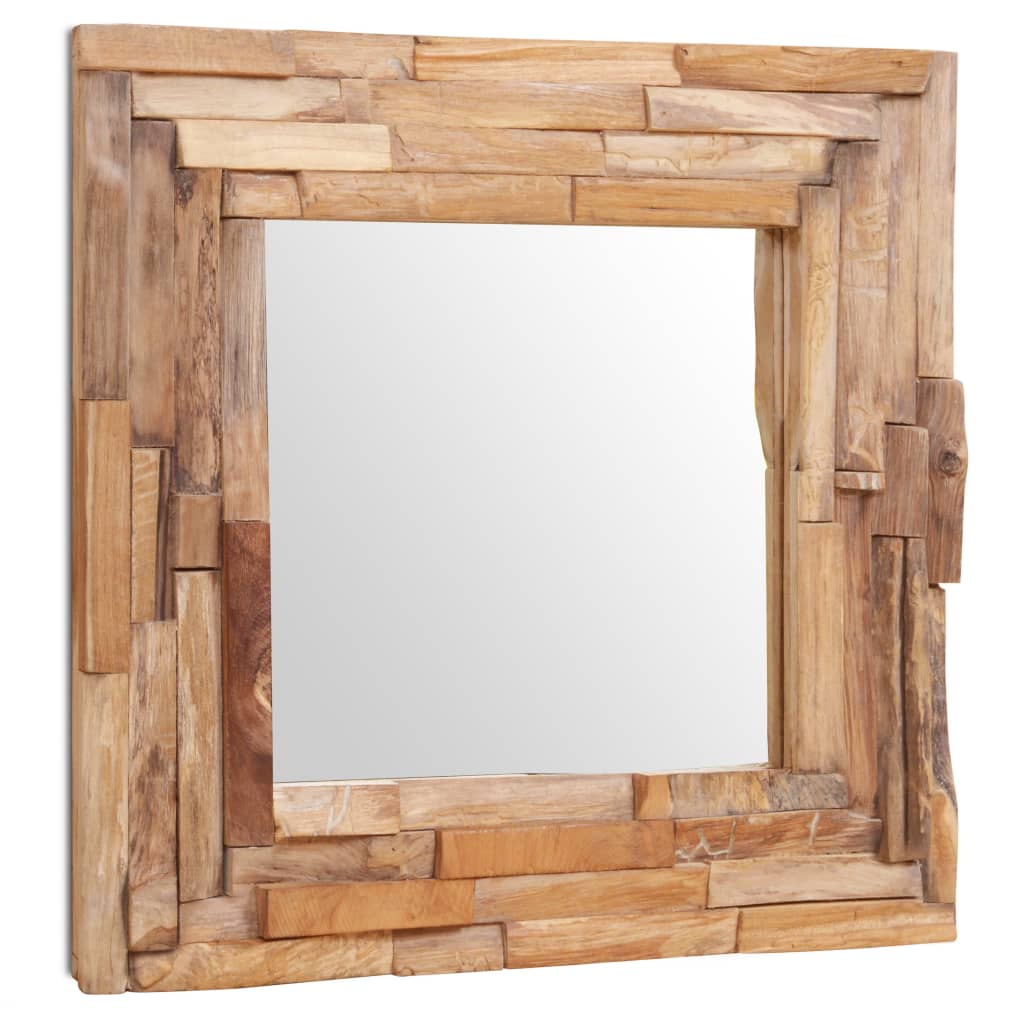 Decorative Mirror Teak Square