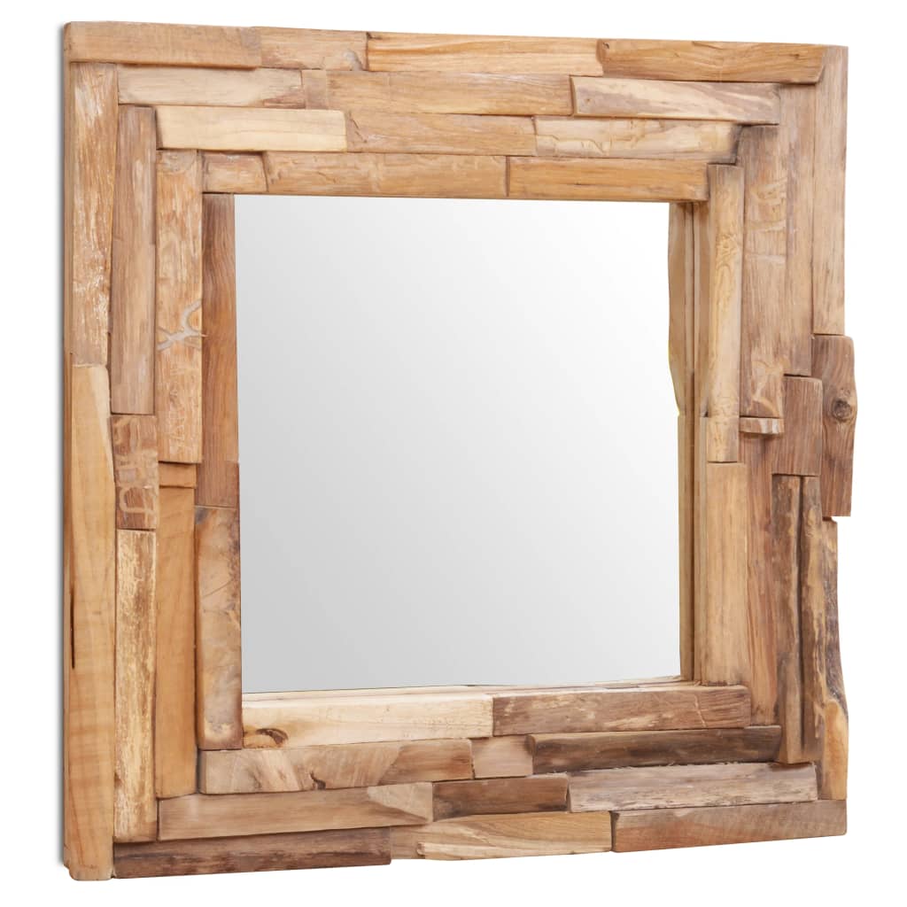Decorative Mirror Teak Square