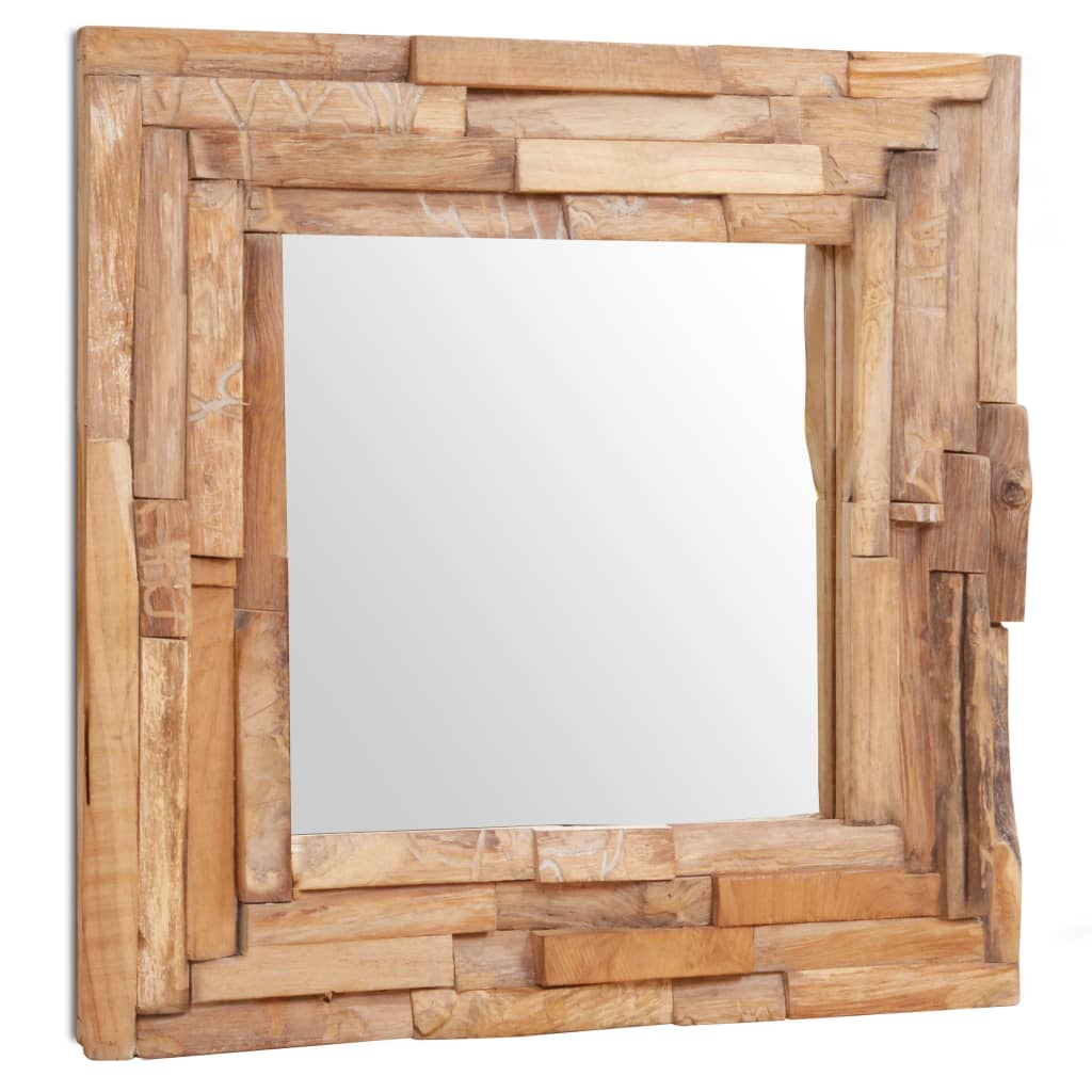 Decorative Mirror Teak Square