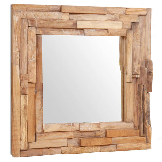 Decorative Mirror Teak Square