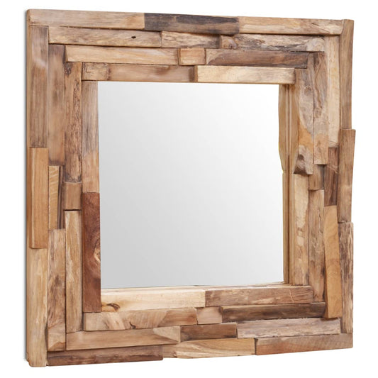 Decorative Mirror Teak Square