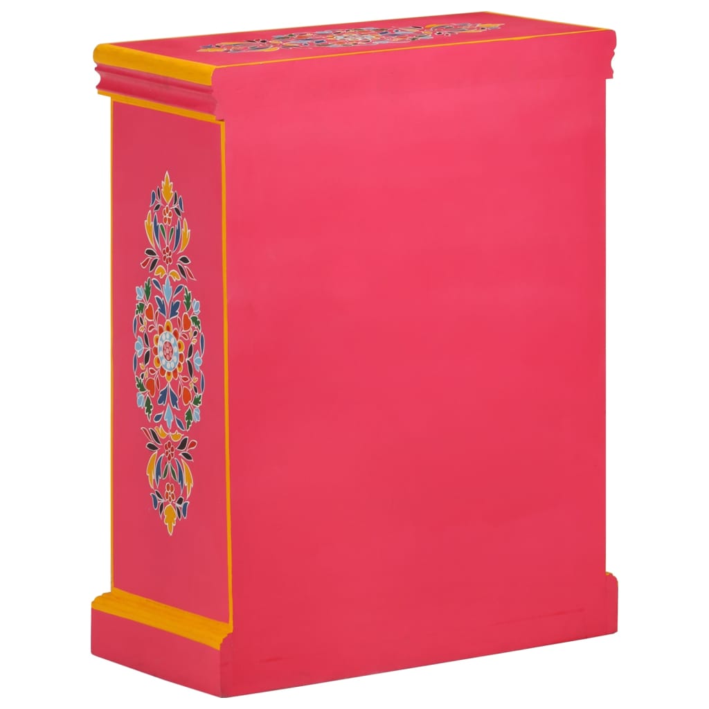 Sideboard Solid Mango Wood Pink Hand Painted