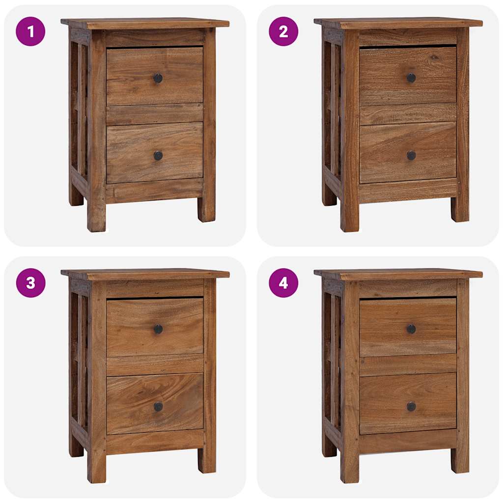 Nightstand Solid Mahogany Wood 40x30x51 cm