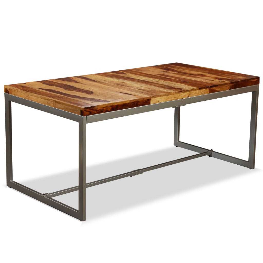 Dining Table Solid Acacia Wood and Steel 180 cm