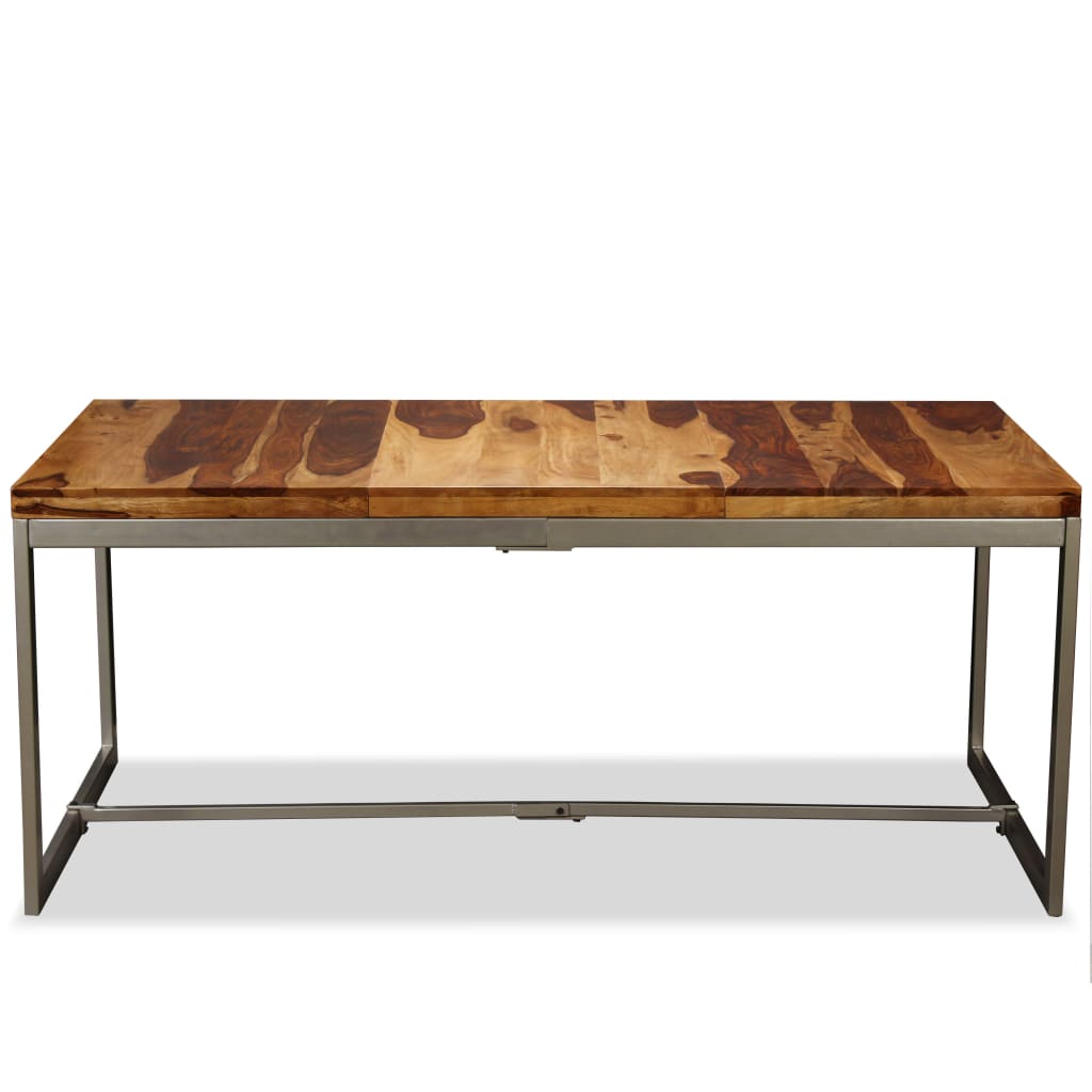 Dining Table Solid Acacia Wood and Steel 180 cm