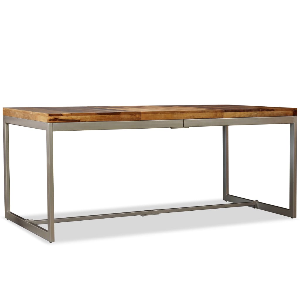 Dining Table Solid Acacia Wood and Steel 180 cm
