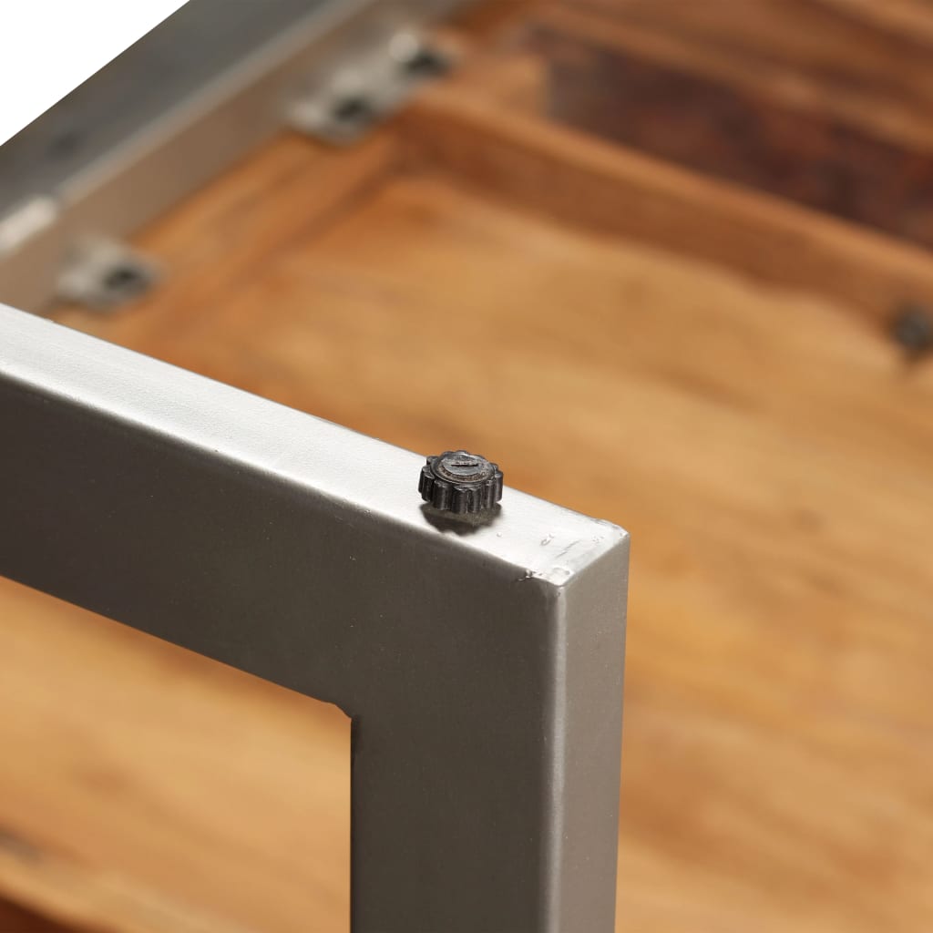 Dining Table Solid Acacia Wood and Steel 180 cm