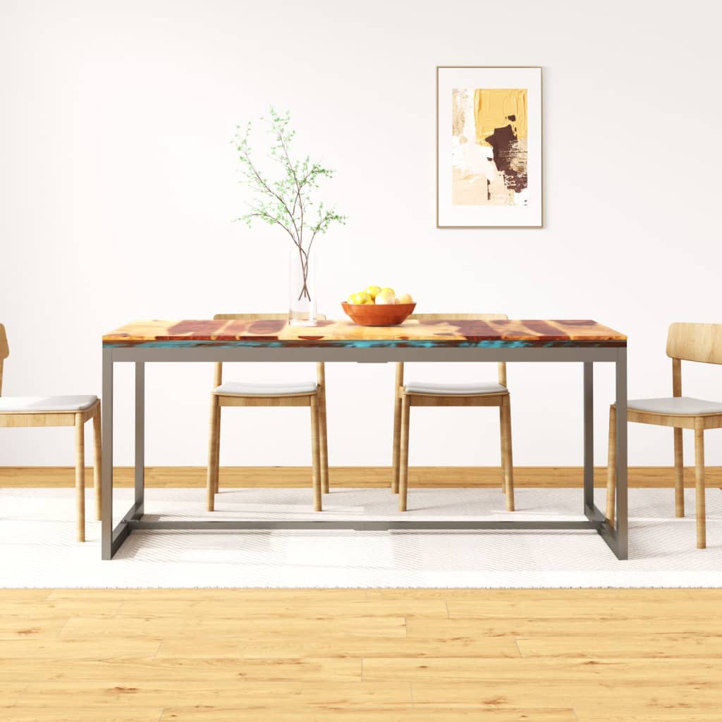 Dining Table Solid Acacia Wood and Steel 180 cm