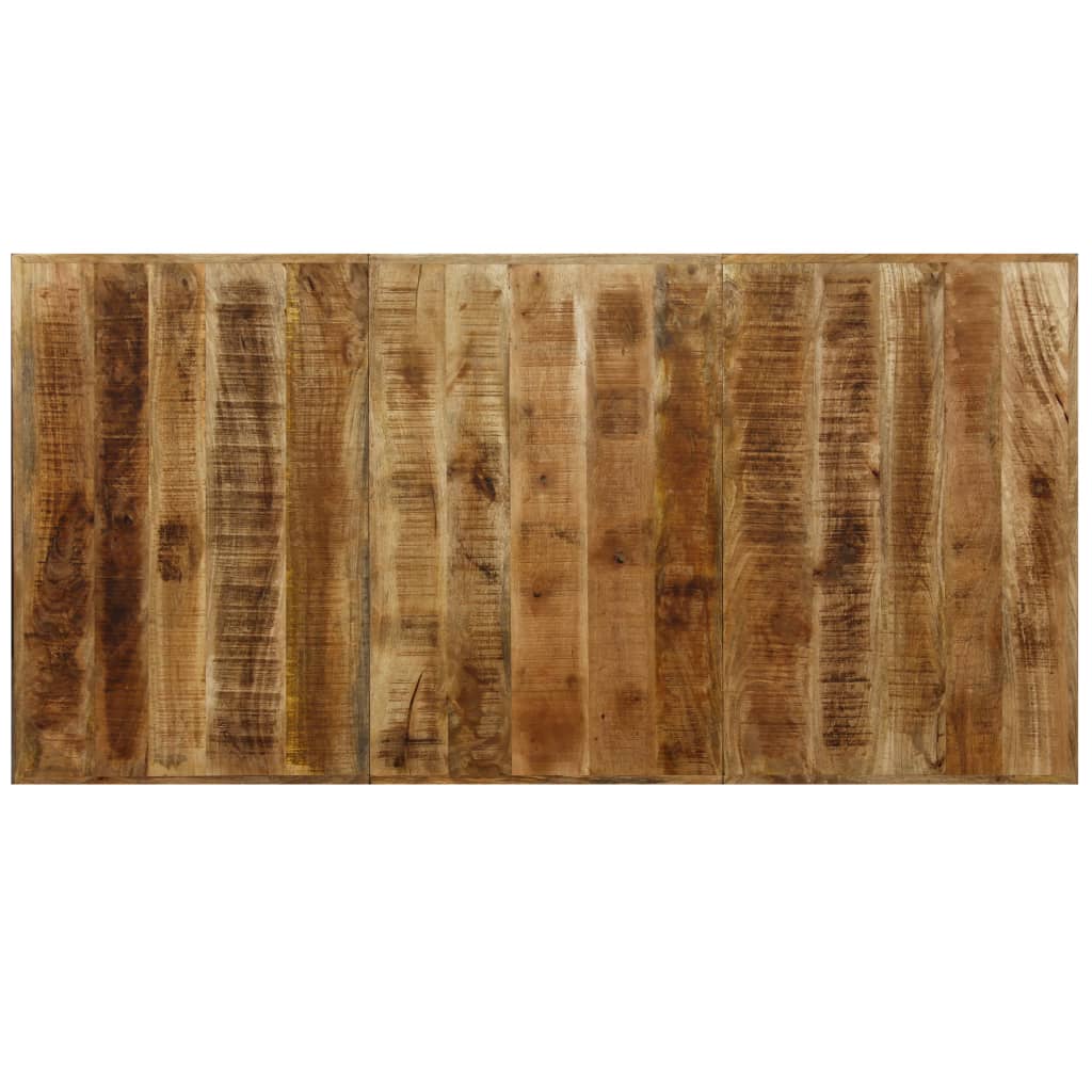 Dining Table Solid Mango Wood and Steel Cross 180 cm