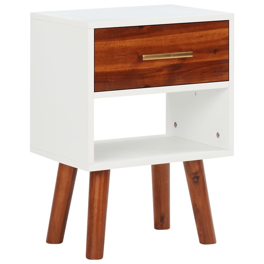 Bedside Cabinet Solid Acacia Wood 40x30x57 cm