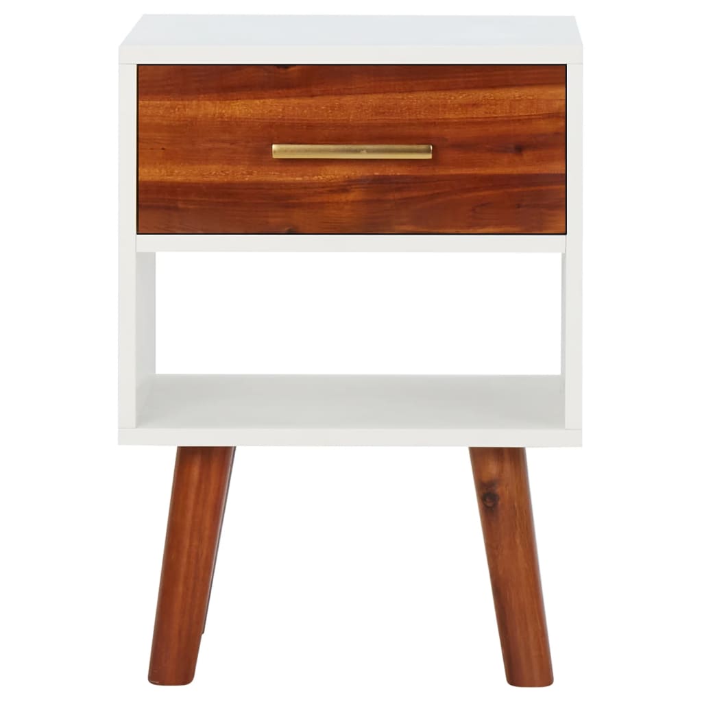 Bedside Cabinet Solid Acacia Wood 40x30x57 cm