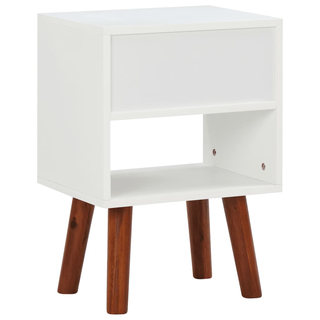 Bedside Cabinet Solid Acacia Wood 40x30x57 cm