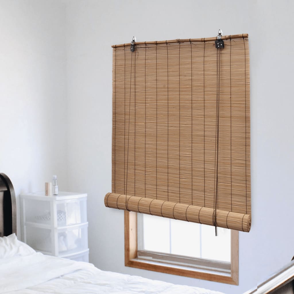 Roller Blind Bamboo 150x160 cm Brown