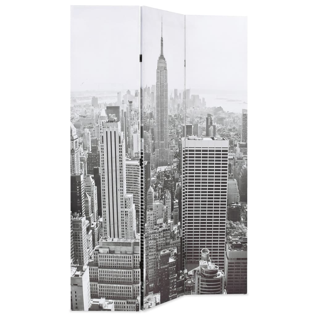 Folding Room Divider 120x170 cm New York by Day Black and White