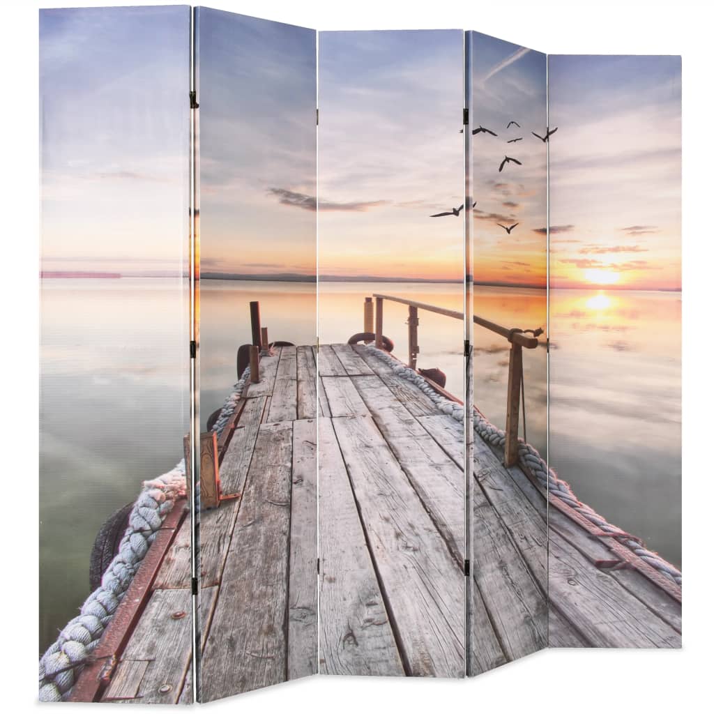 Folding Room Divider 200x170 cm Lake